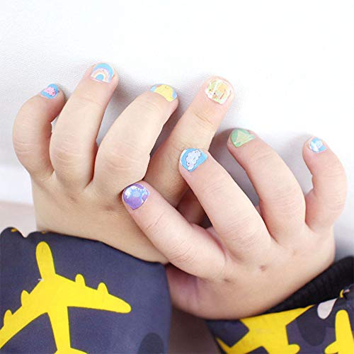 EBANKU Self Adhesive Nail Art Stickers for Kids with Nail File, 12 Sheets 3D ...