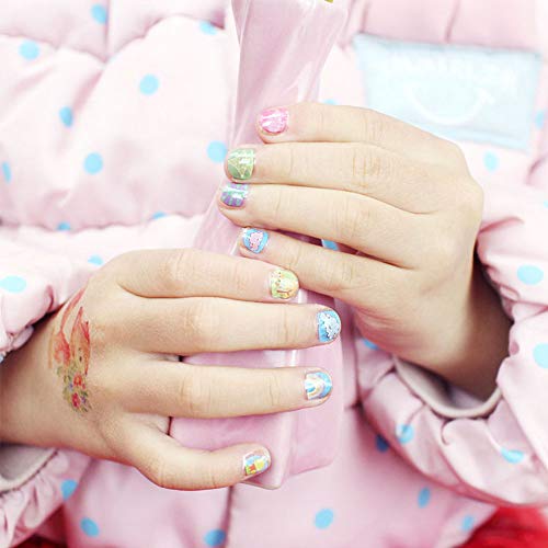 EBANKU Self Adhesive Nail Art Stickers for Kids with Nail File, 12 Sheets 3D ...