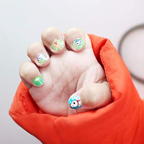 EBANKU Self Adhesive Nail Art Stickers for Kids with Nail File, 12 Sheets 3D ...