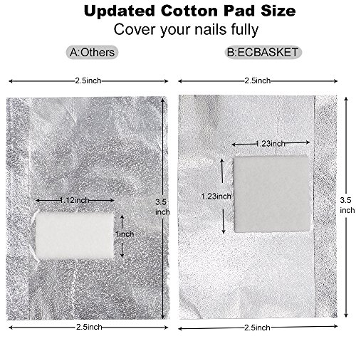 ECBASKET Nail Polish Remover Gel Polish Remover Soak Off Foils 250pcs Gel Nai...