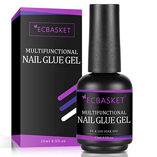 Nail Glue for Acrylic Nails, Brush on Nail Glue 15ML, 3 in 1 Acrylic Nail Glu...