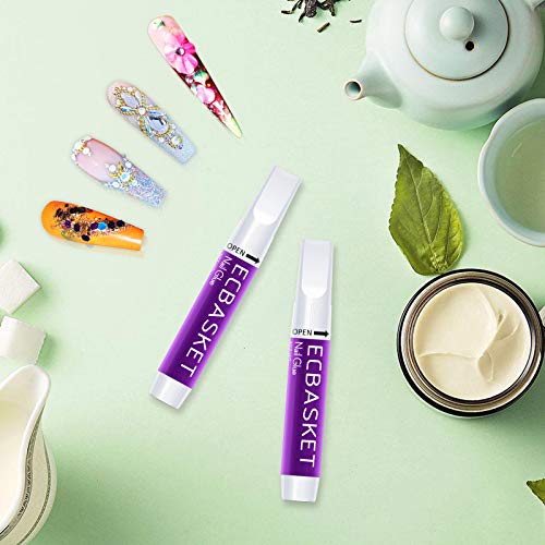 Nail Glue for Acrylic Nails - Nail Glue for Press on Nails 10Pcs Adhesive Sup...