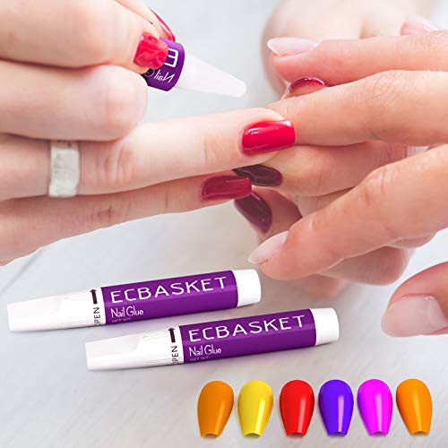 Nail Glue for Acrylic Nails - Nail Glue for Press on Nails 10Pcs Adhesive Sup...