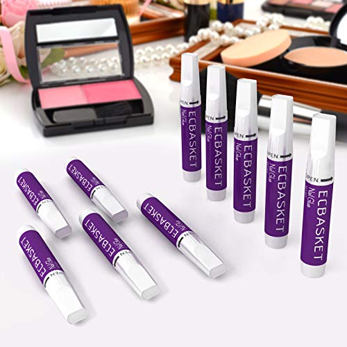 Nail Glue for Acrylic Nails - Nail Glue for Press on Nails 10Pcs Adhesive Sup...