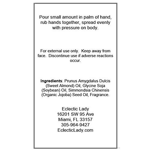 Lemon Verbena Massage Oil, 8 oz, With Sweet Almond Oil and Organic Jojoba Oil...