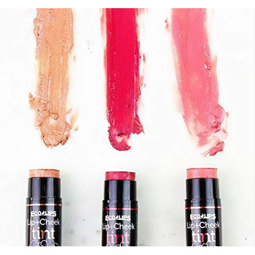 Eco Lips Lip and Cheek Tint Variety Pack - Vegan (Pink, Red and Nude)