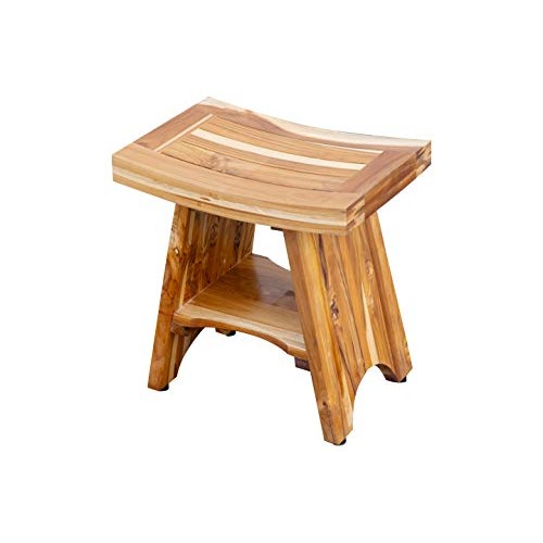 EcoDecors Serenity Shower Stool, 18", Natural