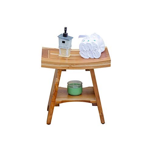 EcoDecors Serenity Shower Stool, 18", Natural