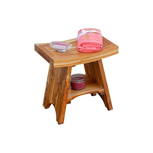 EcoDecors Serenity Shower Stool, 18", Natural