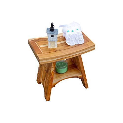 EcoDecors Serenity Shower Stool, 18", Natural