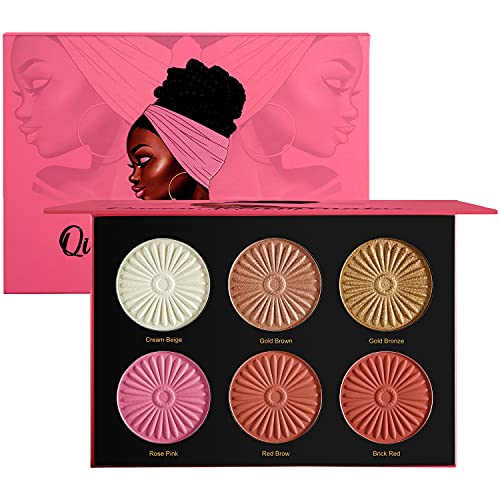 Blush Highlighter Palette, DE’LANCI 6 Color Blushes Highlighter Bronzer Makeu...