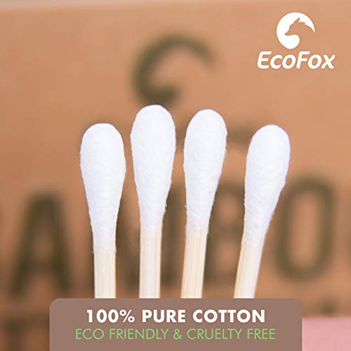 Bamboo Cotton Swabs 1000 Count | Biodegradable & Organic Wooden Cotton Buds |...