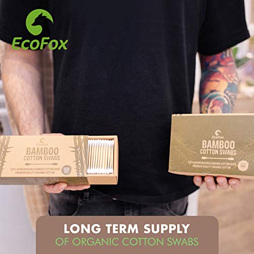 Bamboo Cotton Swabs 1000 Count | Biodegradable & Organic Wooden Cotton Buds |...