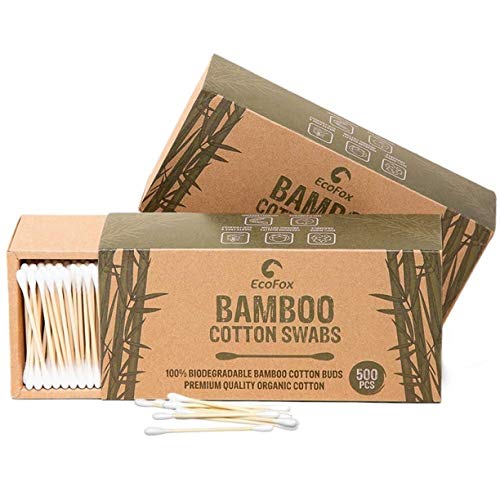 Bamboo Cotton Swabs 1000 Count | Biodegradable & Organic Wooden Cotton Buds |...