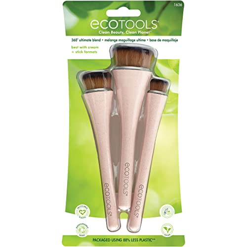 EcoTools 360 Ultimate Blend Makeup Brushes, For Cream & Stick Makeup, Foundat...