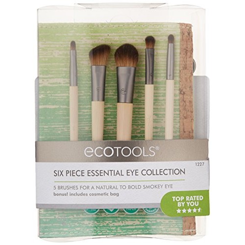 EcoTools 6 Piece Essential Eye Brush Set, Includes: Large Shadow, Angled Crea...
