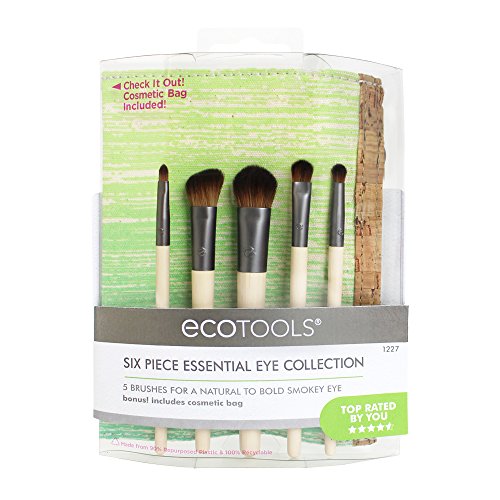 EcoTools 6 Piece Essential Eye Brush Set, Includes: Large Shadow, Angled Crea...