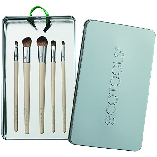 EcoTools Daily Defined Makeup Brushes for Eyes, With Beauty Cards and Storage...