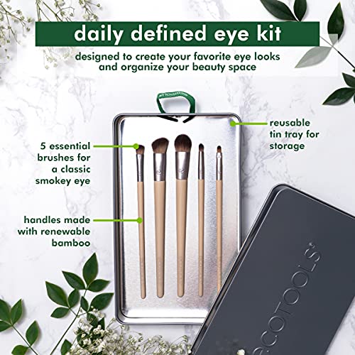 EcoTools Daily Defined Makeup Brushes for Eyes, With Beauty Cards and Storage...
