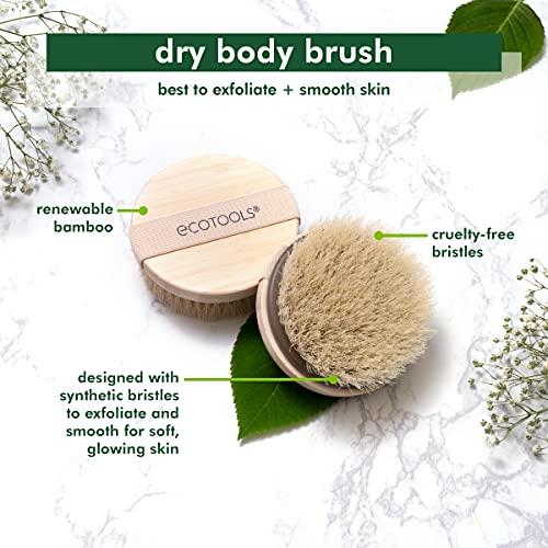 EcoTools Dry Brush, Gentle Exfoliating Scrubber For Skincare and Beauty, Pore...