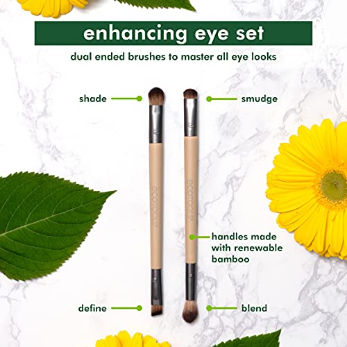EcoTools Duo Eyeshadow Makeup Brush Set, Define Blend & Smudge, Set of 4 Brus...