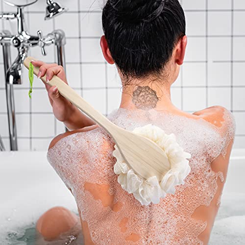 EcoTools EcoPouf Bath Brush, Shower Loofah with Ergonomic Handle, Cleans Hard...
