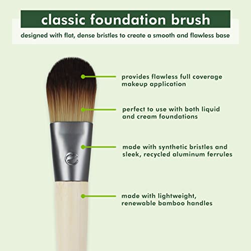 EcoTools Flat Makeup Brush for Foundation, For Liquid and Cream Foundations