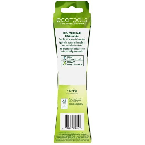 EcoTools Flat Makeup Brush for Foundation, For Liquid and Cream Foundations