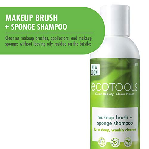 EcoTools Makeup Brush Cleaner Cleansing Shampoo, 6 oz, Pack of 2 (Packaging m...