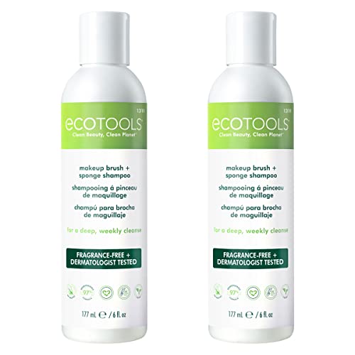 EcoTools Makeup Brush Cleaner Cleansing Shampoo, 6 oz, Pack of 2 (Packaging m...