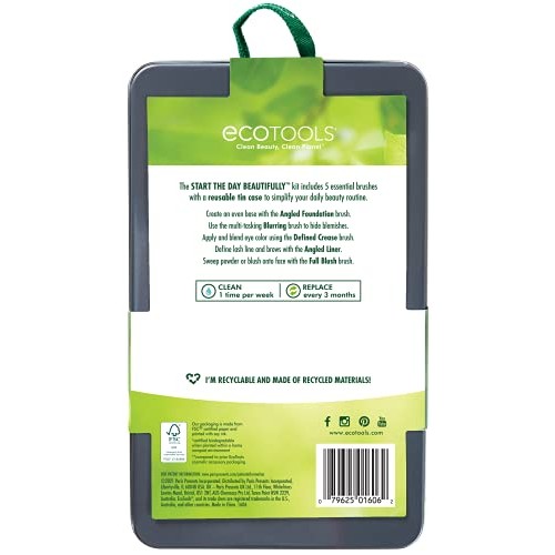 EcoTools Makeup Brush Set for Eyeshadow, Foundation, Blush, and Concealer wit...