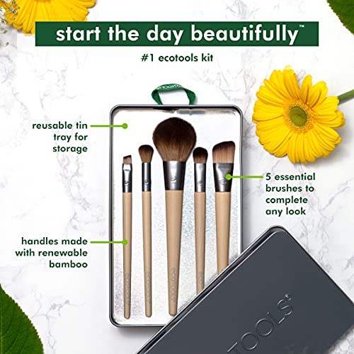 EcoTools Makeup Brush Set for Eyeshadow, Foundation, Blush, and Concealer wit...