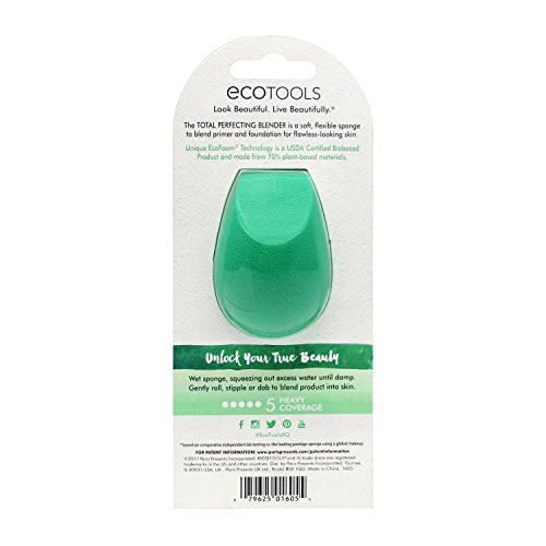 Ecotools Perfecting Blender, Makeup Beauty Sponge, For Liquid + Cream Foundat...