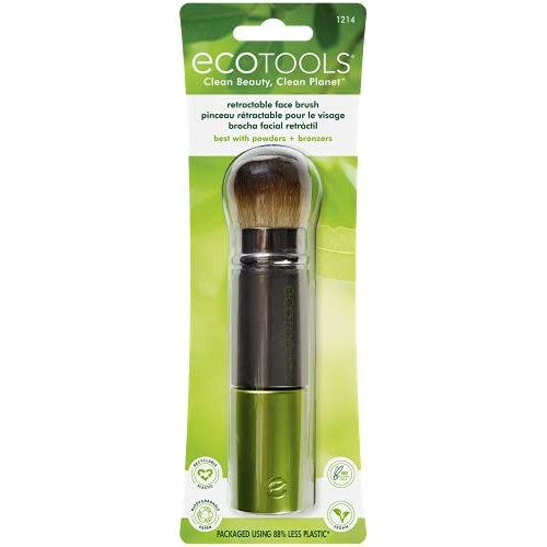 EcoTools Travel Kabuki Makeup Brush for Foundation, Blush, Bronzer, and Powde...