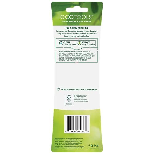 EcoTools Travel Kabuki Makeup Brush for Foundation, Blush, Bronzer, and Powde...