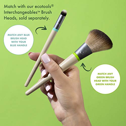 EcoTools Wake Up + Glow Interchangeables Makeup Brush Set with Case, With Bea...