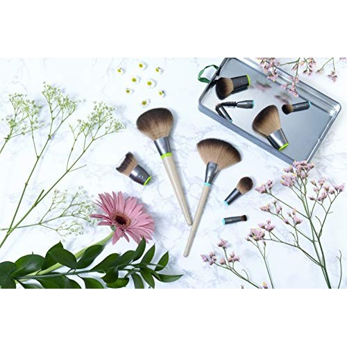 EcoTools Wake Up + Glow Interchangeables Makeup Brush Set with Case, With Bea...