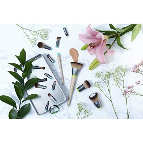 EcoTools Wake Up + Glow Interchangeables Makeup Brush Set with Case, With Bea...