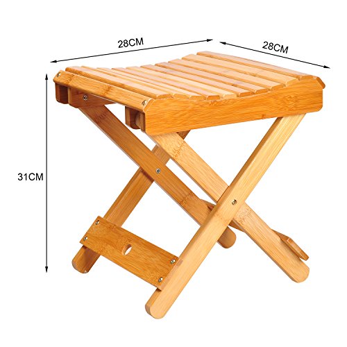 Ecrocy Bamboo Folding Step Stool for Shower, Leg Shaving & Foot Rest - Fully ...