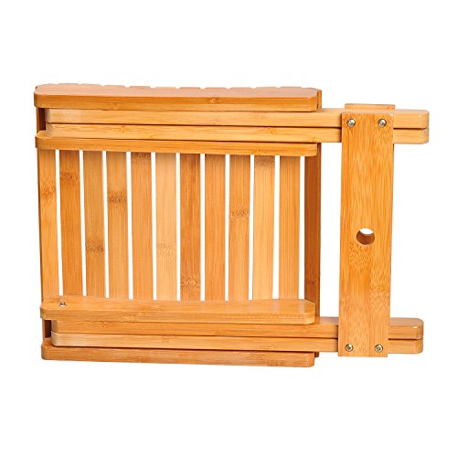 Ecrocy Bamboo Folding Step Stool for Shower, Leg Shaving & Foot Rest - Fully ...