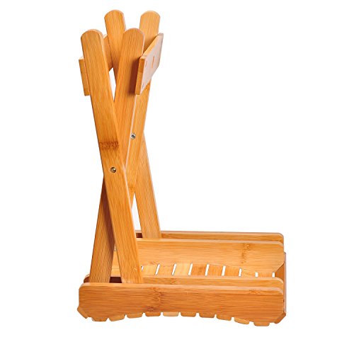 Ecrocy Bamboo Folding Step Stool for Shower, Leg Shaving & Foot Rest - Fully ...