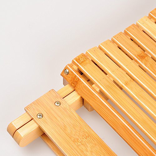 Ecrocy Bamboo Folding Step Stool for Shower, Leg Shaving & Foot Rest - Fully ...