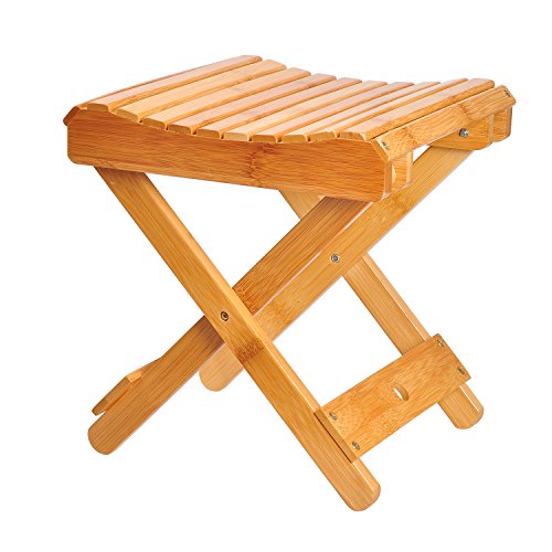 Ecrocy Bamboo Folding Step Stool for Shower, Leg Shaving & Foot Rest - Fully ...