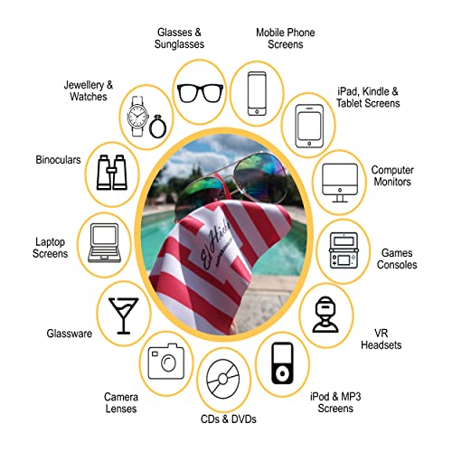 10* Ed Hicks Premium Microfiber Eyeglass Cleaning Cloths — 7" x 7" — for Clea...