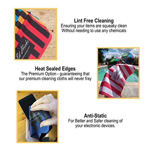 10* Ed Hicks Premium Microfiber Eyeglass Cleaning Cloths — 7" x 7" — for Clea...