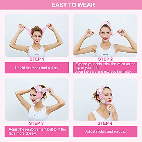 Double Chin Reducer, Face Slimming Strap, V Shaped Mask Chin UP Face Lifting ...