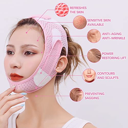 Double Chin Reducer, Face Slimming Strap, V Shaped Mask Chin UP Face Lifting ...