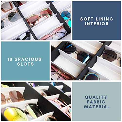Edge I-Wear 18 pcs Sunglasses Organizer Eyewear Display Storage Case Tray D-8A