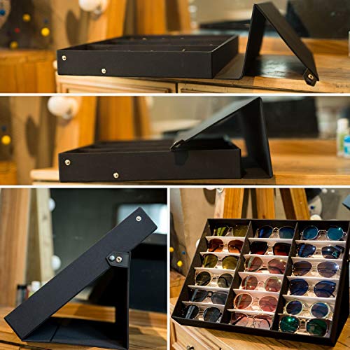 Edge I-Wear 18 pcs Sunglasses Organizer Eyewear Display Storage Case Tray D-8A