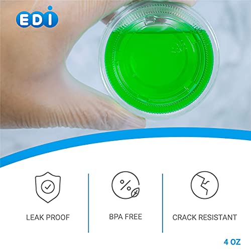EDI Clear Plastic Disposable Portion Cups with Lids, 4 Ounce (50 Count)